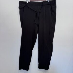 TORRID‎ Black Tie Waist Paperbag Waist Ankle Pants Women Size 2